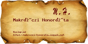 Makróczi Honoráta névjegykártya